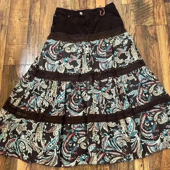 NWT D. Jeans Paisley Skirt - Picture 2 of 10